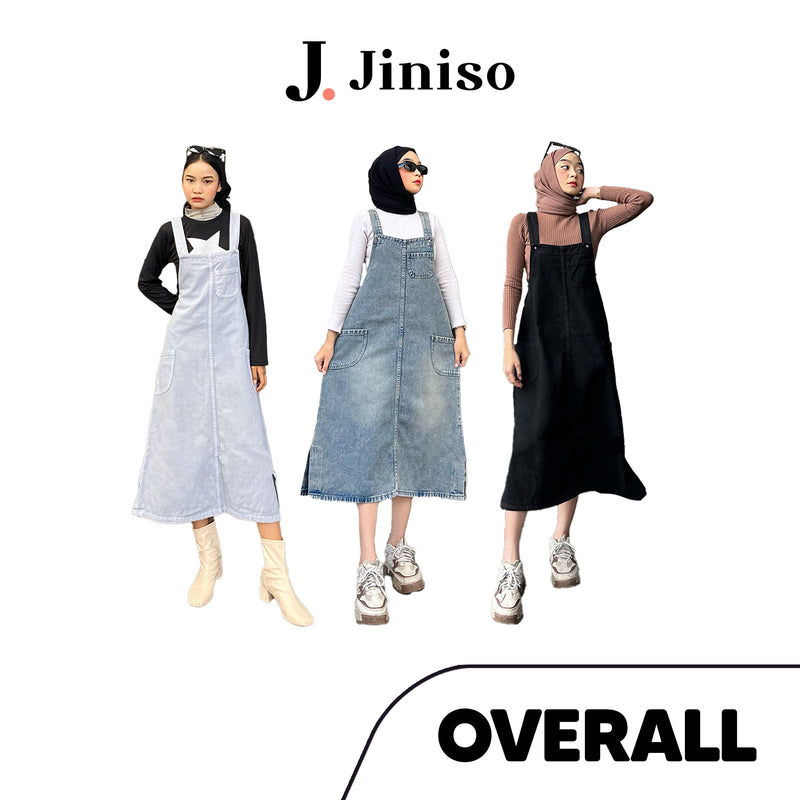JINISO - Jumpsuit Overall Jeans Rok Panjang