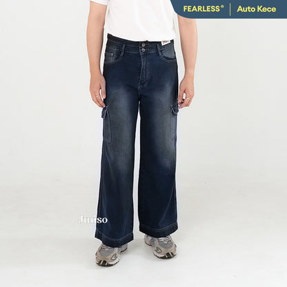 JINISO Loose Cargo Denim Jeans Pria 463