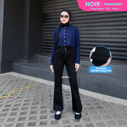 JINISO - Petite Highwaist Stretch Cutbray Jeans 126 NOIR