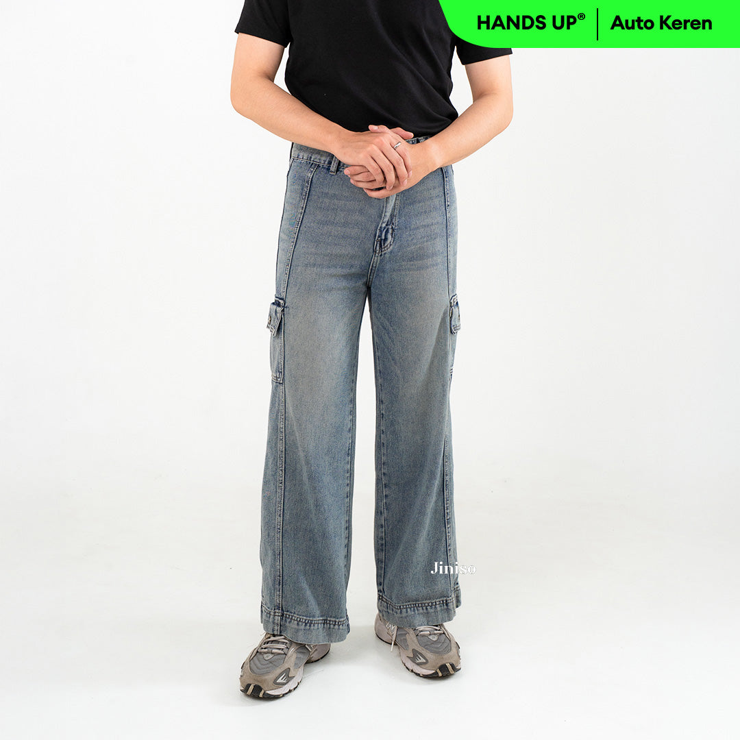 JINISO Loose Cargo Denim Jaens Pria 405