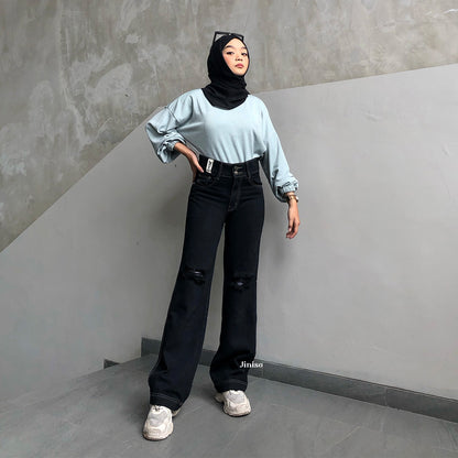 JINISO MYSTIC GAL 514 Highwaist Baggy Ripped Jeans