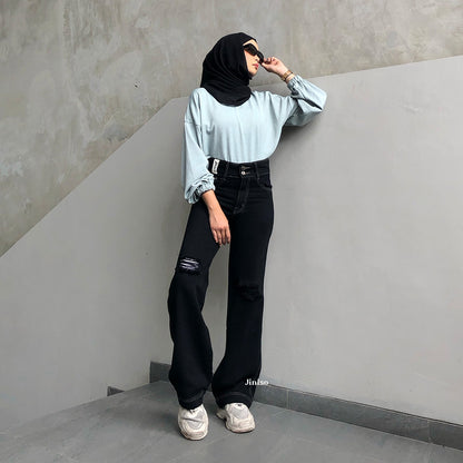 JINISO MYSTIC GAL 514 Highwaist Baggy Ripped Jeans