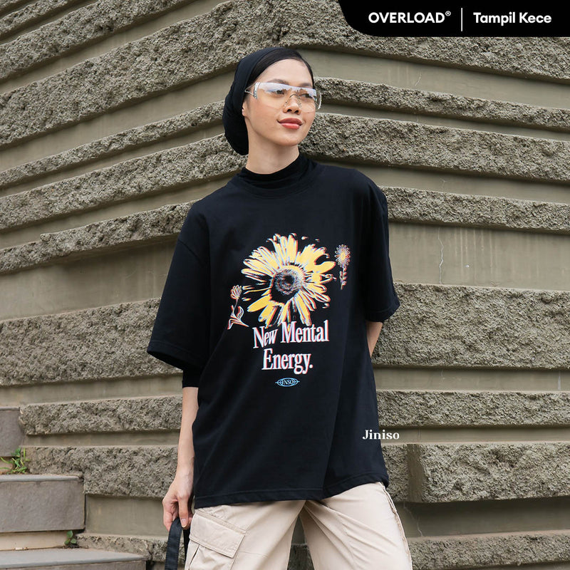 JINISO Kaos Oversize T-Shirt New Mental Energy