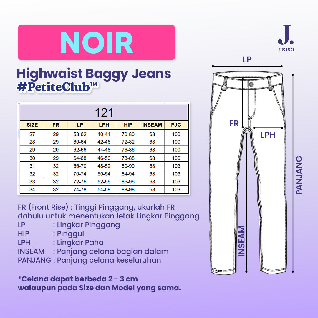 JINISO - Petite Highwaist Stretch Cutbray Jeans 121 NOIR