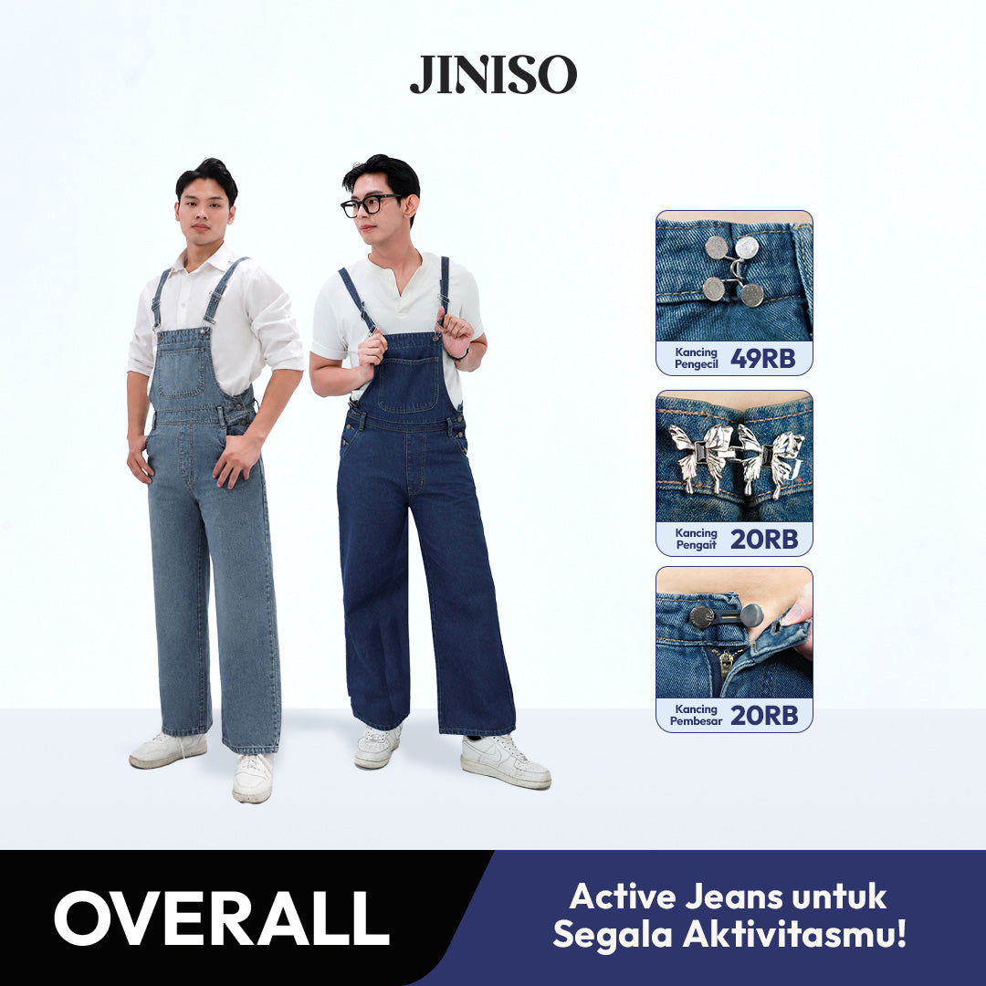 JINISO Jumpsuit Overall Loose Jeans 111 Pria