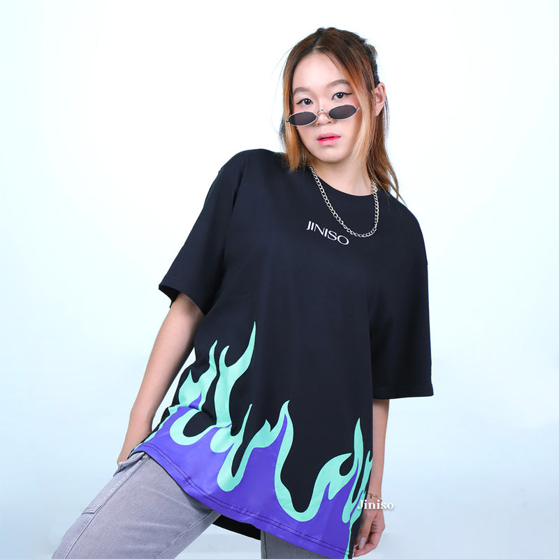 JINISO T-Shirt Flame Oversize Tee | Kaos