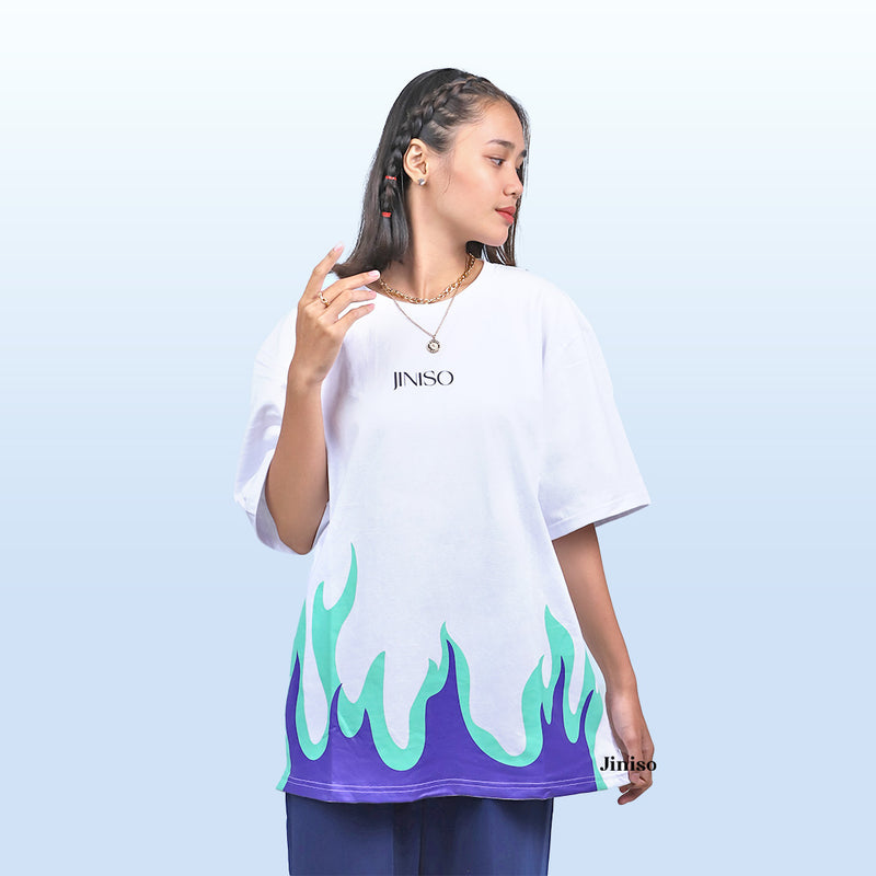 JINISO T-Shirt Flame Oversize Tee | Kaos