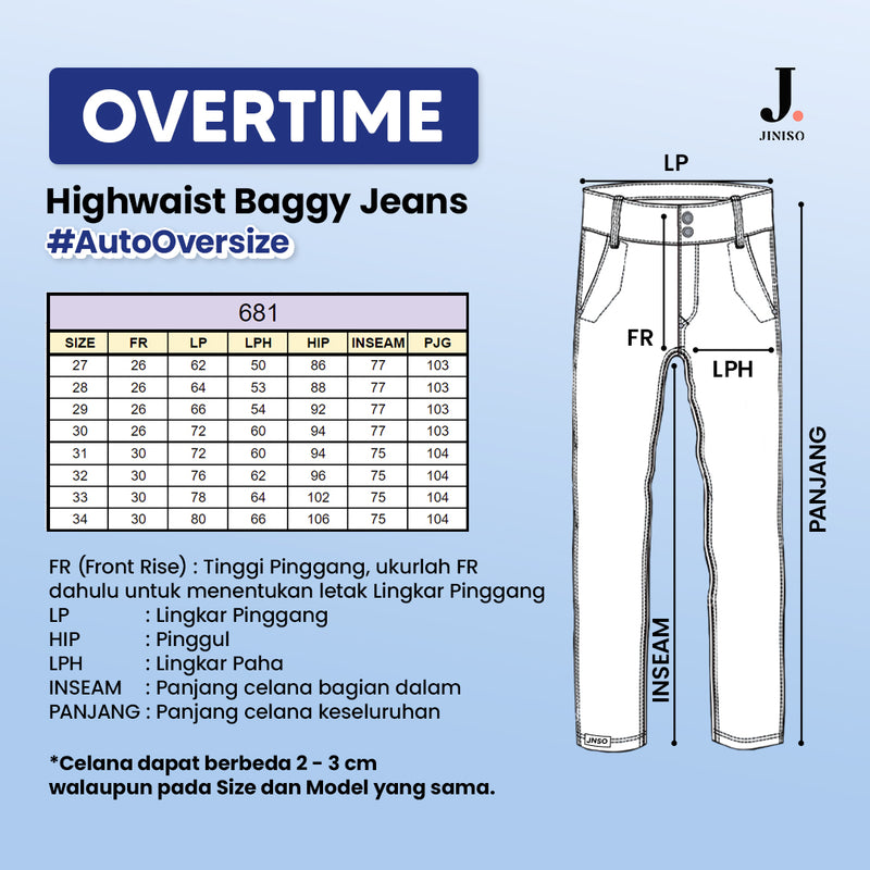 JINISO - Ultra Highwaist Baggy Loose Jeans 681 OVERTIME
