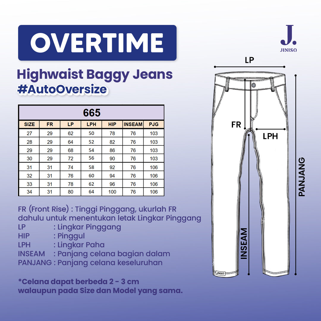 JINISO - Ultra Highwaist Baggy Loose Jeans 665 OVERTIME