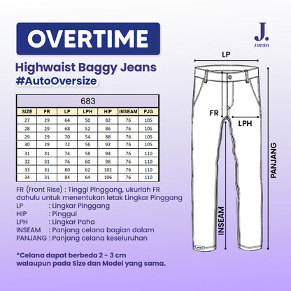JINISO - Ultra Highwaist Baggy Loose Jeans 683 OVERTIME