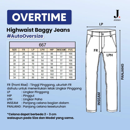 JINISO - Ultra Highwaist Baggy Loose Jeans 667 OVERTIME