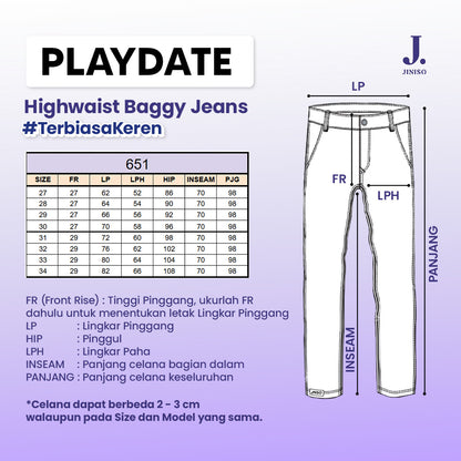 JINISO - Highwaist Baggy Loose Jeans 651 PLAYDATE