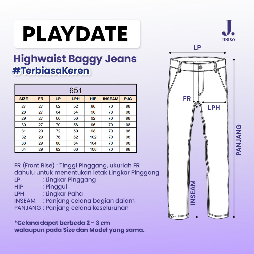 JINISO - Highwaist Baggy Loose Jeans 651 PLAYDATE