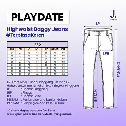 JINISO - Highwaist Baggy Loose Jeans 652 PLAYDATE