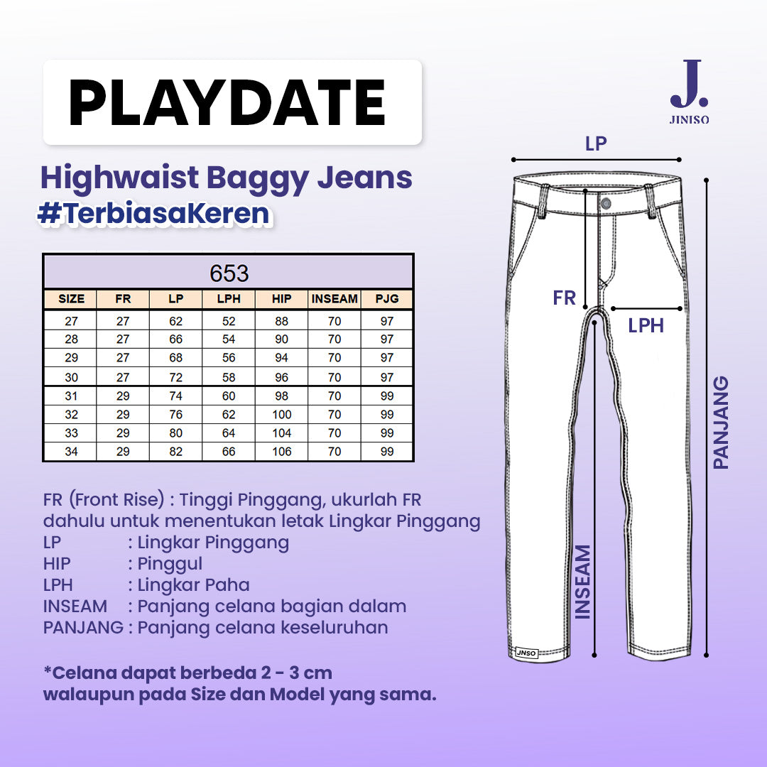 JINISO - Highwaist Baggy Loose Jeans 653 PLAYDATE