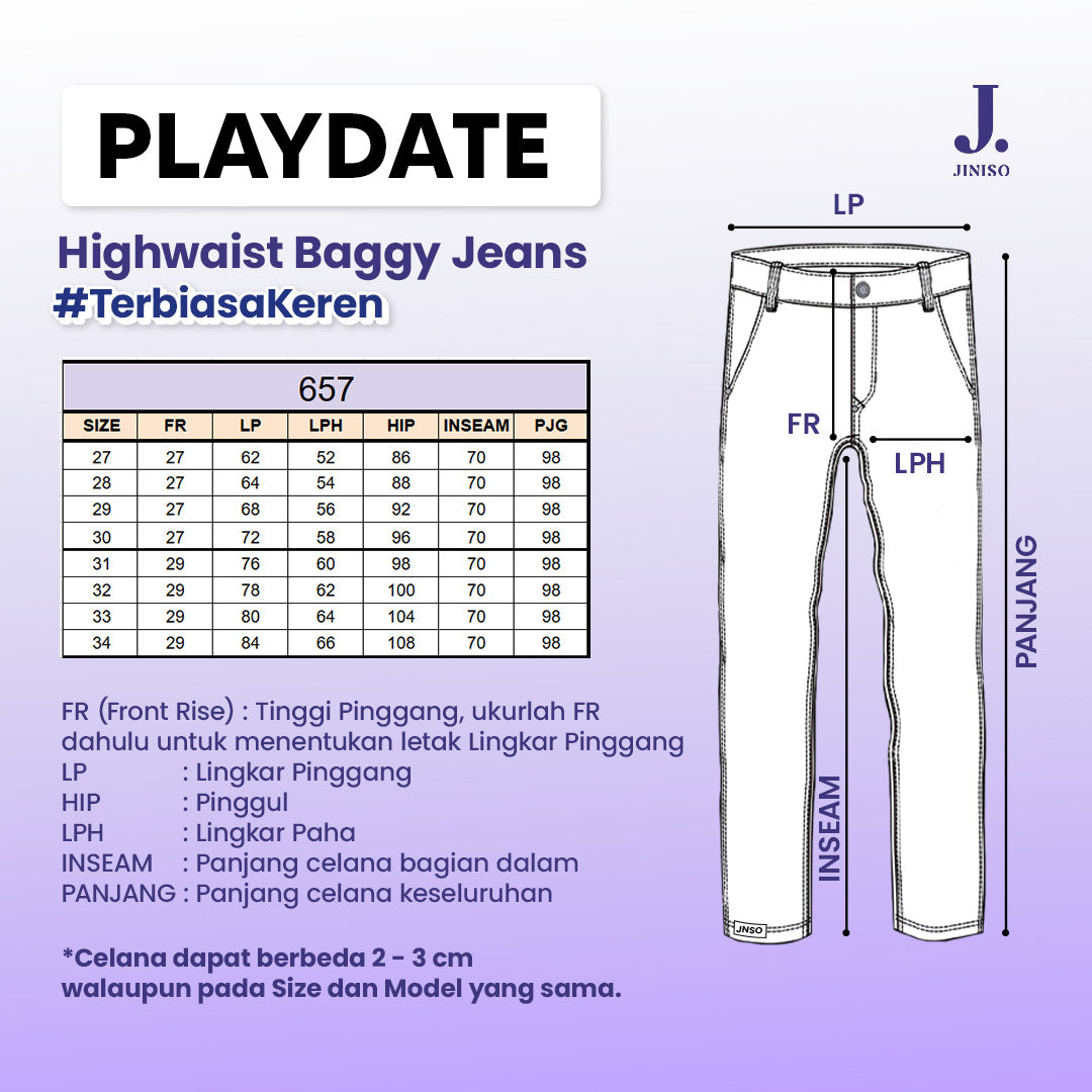 JINISO - Highwaist Baggy Loose Jeans 657 PLAYDATE