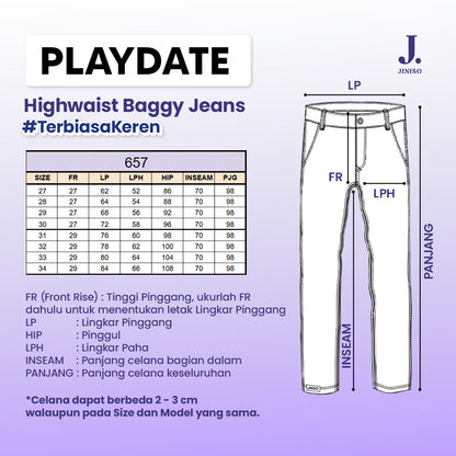 JINISO - Highwaist Baggy Loose Jeans 657 PLAYDATE