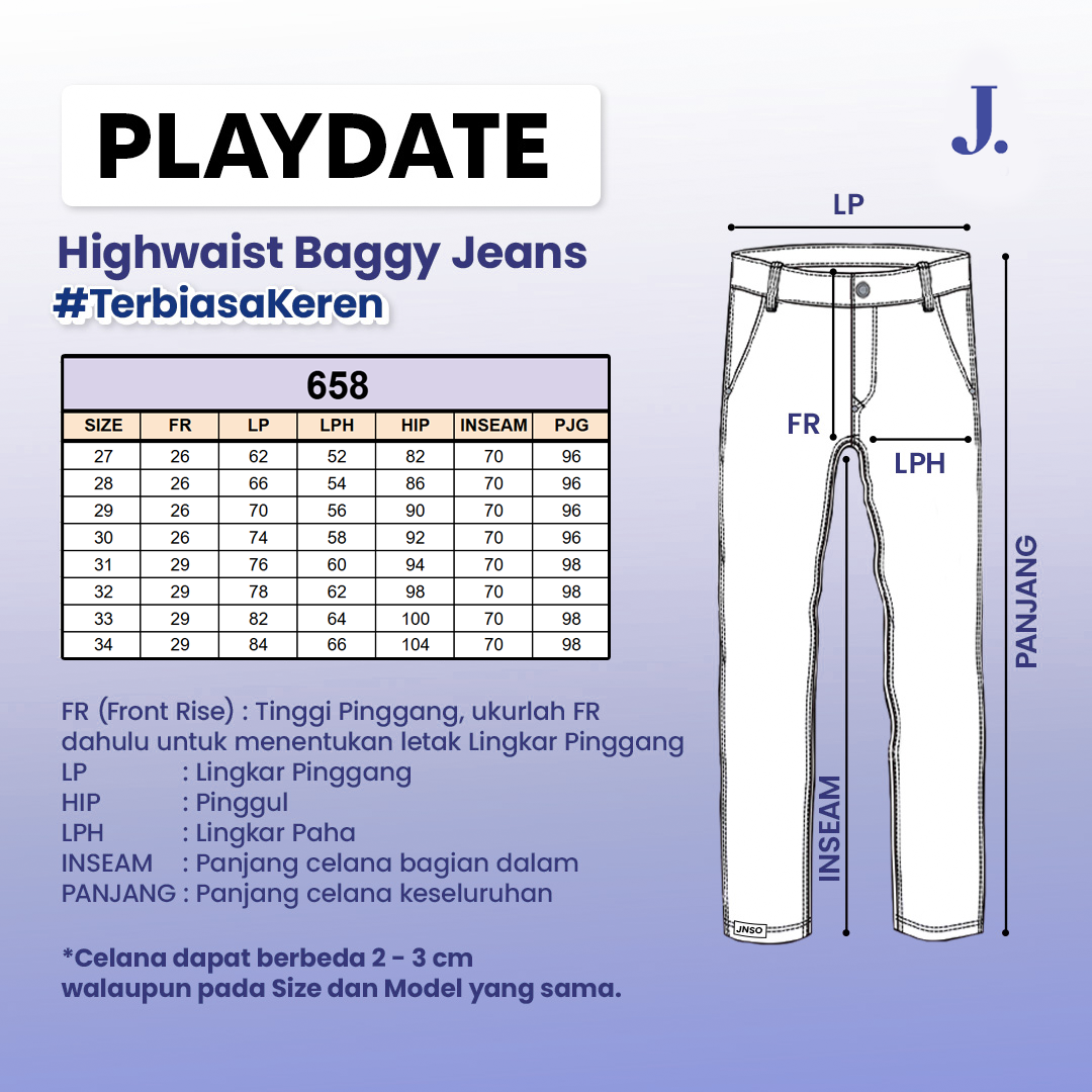 JINISO - Highwaist Baggy Loose Jeans 658 PLAYDATE