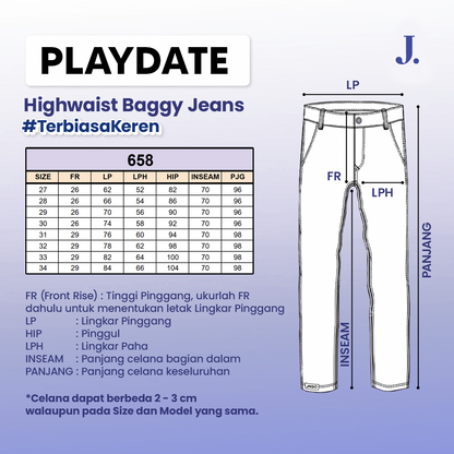 JINISO - Highwaist Baggy Loose Jeans 658 PLAYDATE
