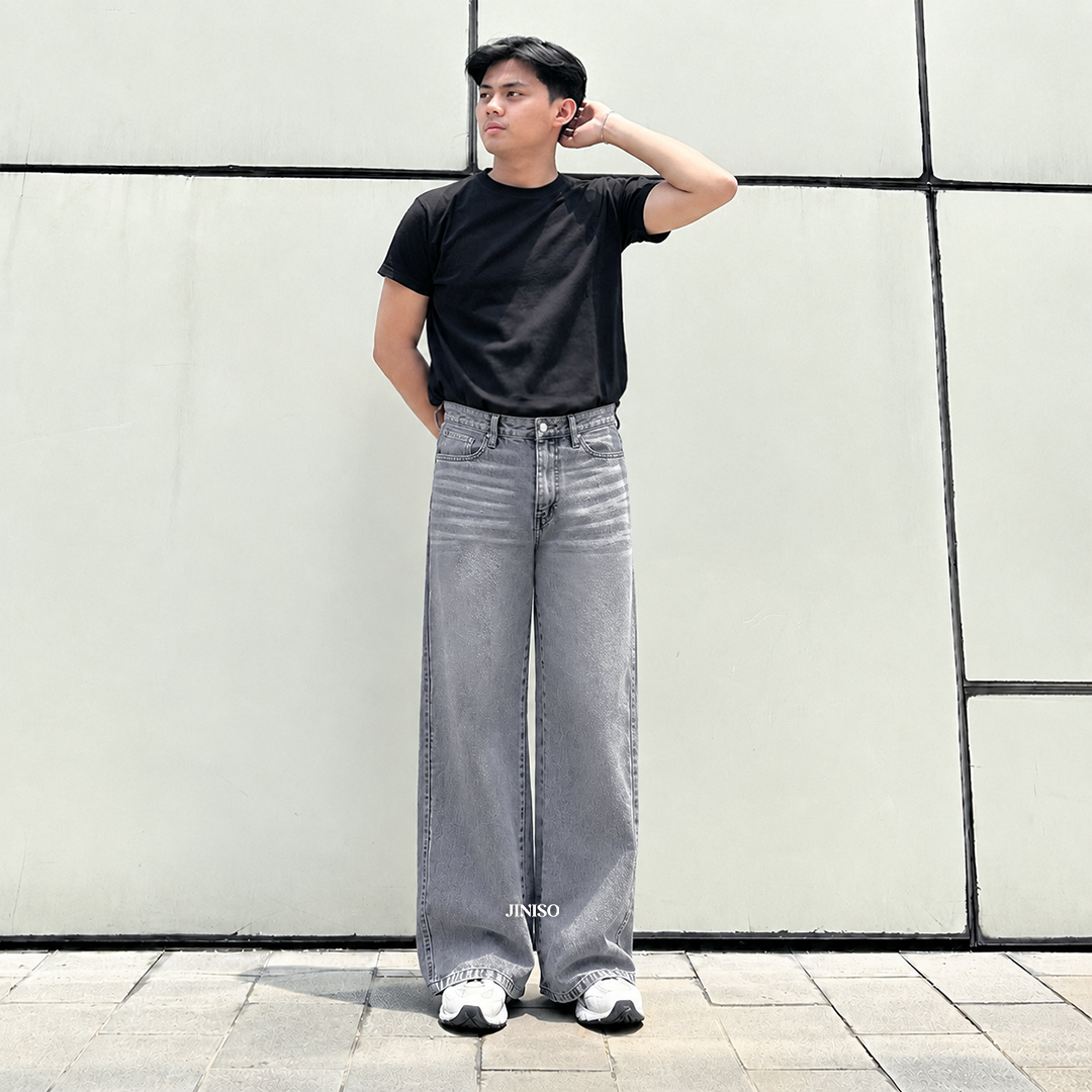 JINISO Baggy Loose Jeans Pria 658