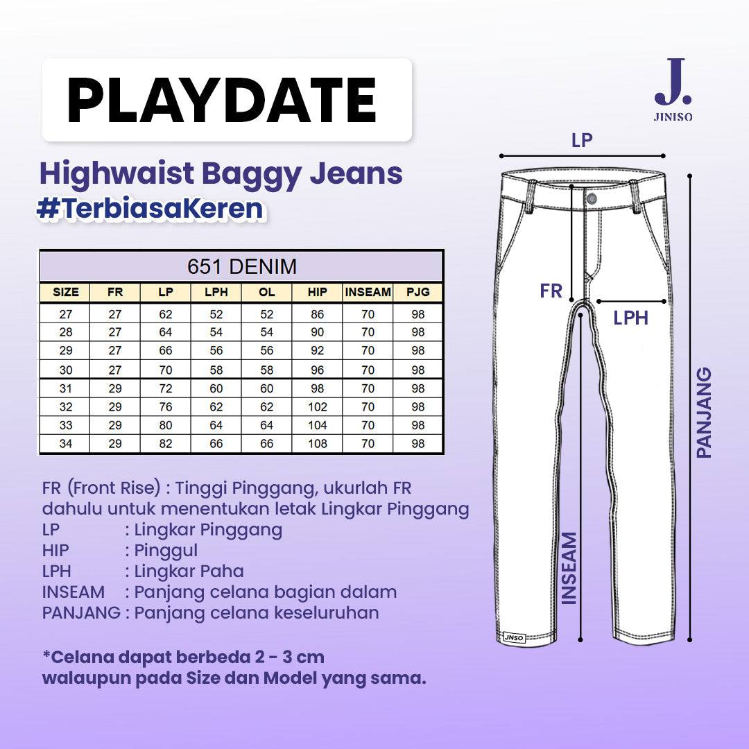 JINISO Baggy Loose Jeans Pria 651