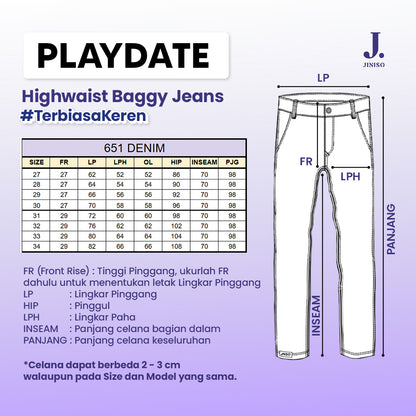 JINISO Baggy Loose Jeans Pria 651