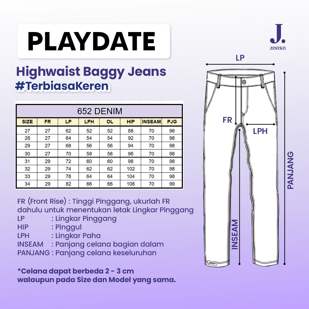 JINISO Baggy Loose Jeans Pria 652