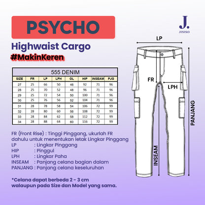 JINISO  Highwaist Cargo Loose Jeans Pria 555