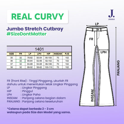 JINISO - Cutbray Big Size Jeans 1401 REAL CURVY
