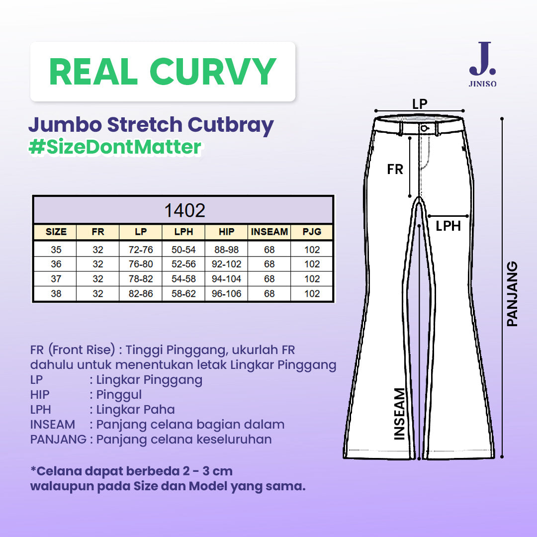 JINISO - Cutbray Big Size Jeans 1402 REAL CURVY