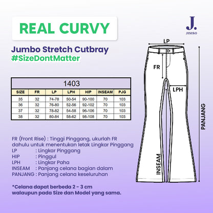 JINISO - Cutbray Big Size Jeans 1403 REAL CURVY