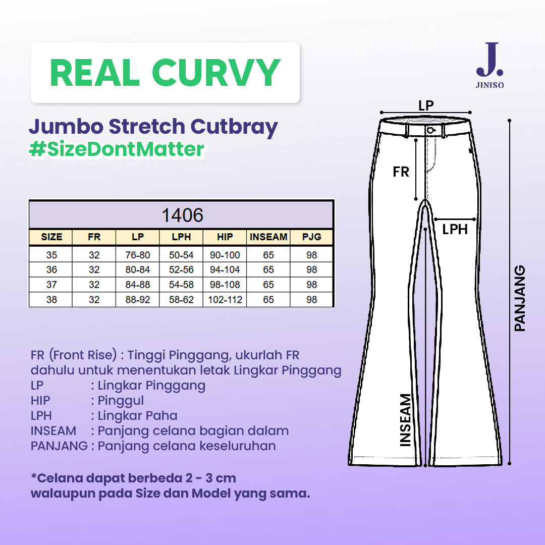 JINISO - Cutbray Big Size Jeans 1406 REAL CURVY