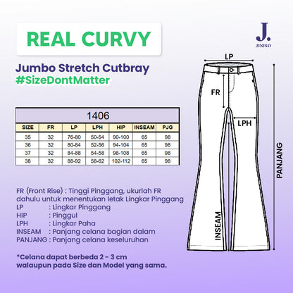 JINISO - Cutbray Big Size Jeans 1406 REAL CURVY