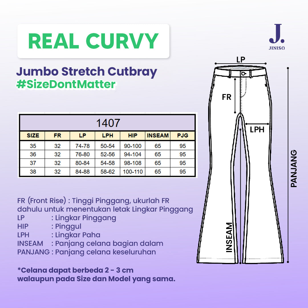 JINISO - Cutbray Big Size Jeans 1407 REAL CURVY
