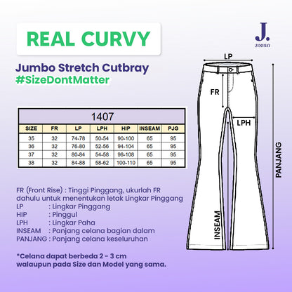JINISO - Cutbray Big Size Jeans 1407 REAL CURVY