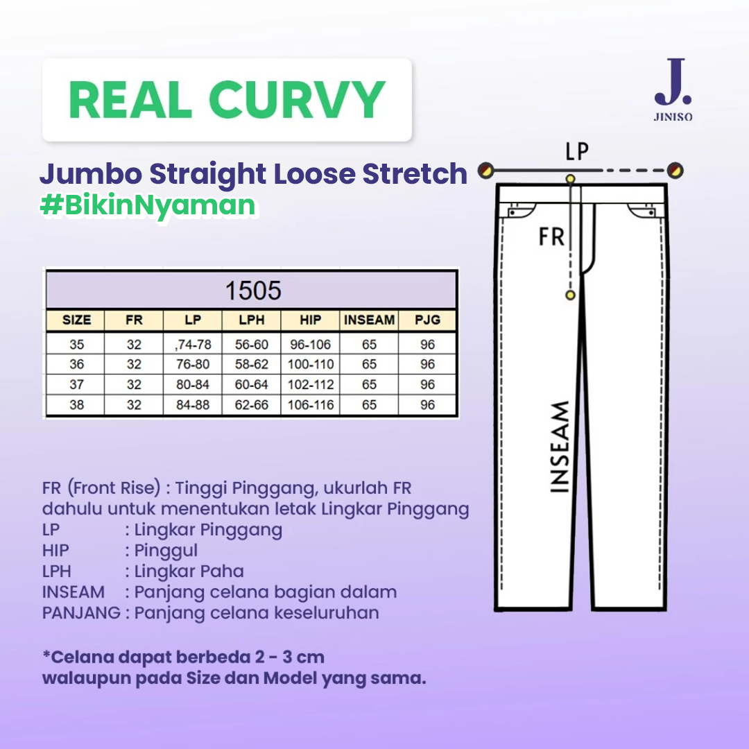 JINISO - Jumbo Highwaist Straight Jeans Loose Stretch 1505 REAL CURVY