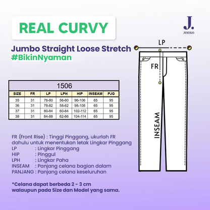 JINISO - Jumbo Highwaist Straight Jeans Loose Stretch 1506 REAL CURVY