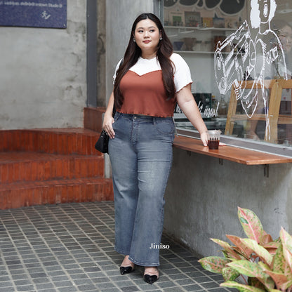JINISO - Jumbo Highwaist Straight Jeans Loose Stretch 1501 REAL CURVY