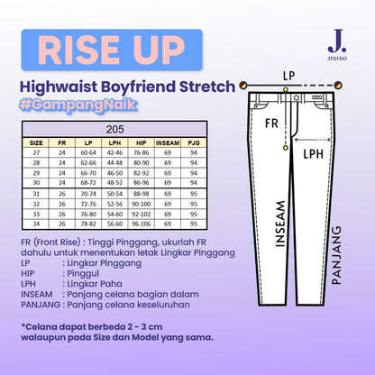 JINISO - Highwaist Boyfriend Stretch Jeans 205 RISE UP