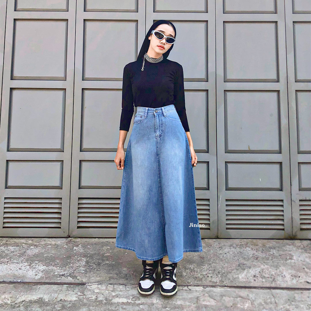 JINISO - Highwaist Rok Basic Jeans Panjang 989 SEVENTY