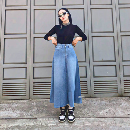 JINISO - Highwaist Rok Basic Jeans Panjang 989 SEVENTY