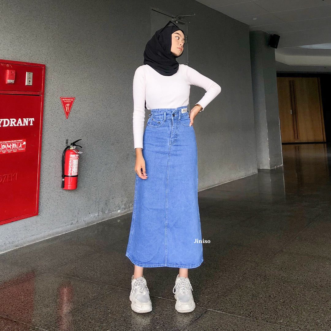 JINISO - Highwaist Rok Slit Jeans Panjang 998 SEVENTY