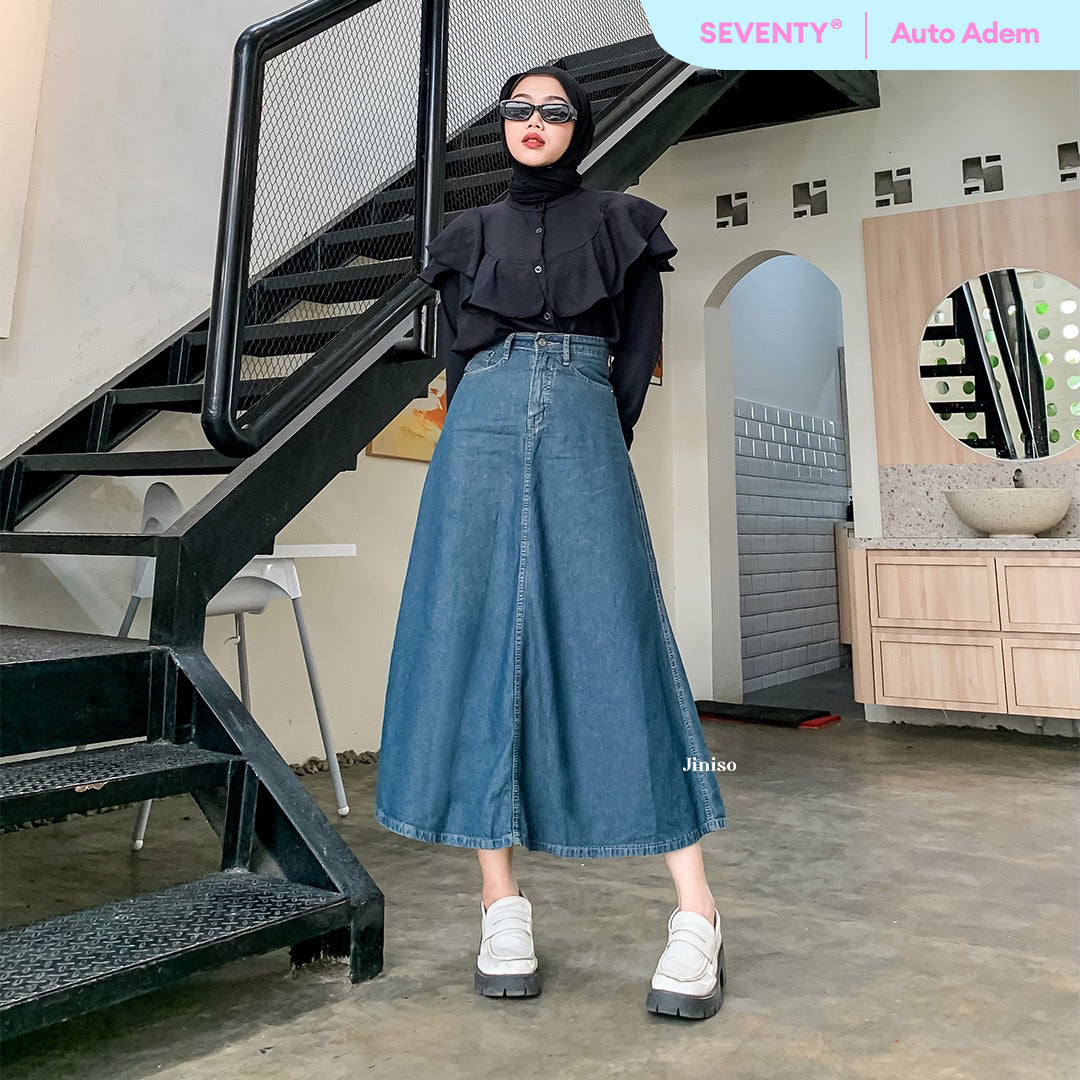 JINISO - Highwaist Rok Basic Jeans Panjang 991 SEVENTY