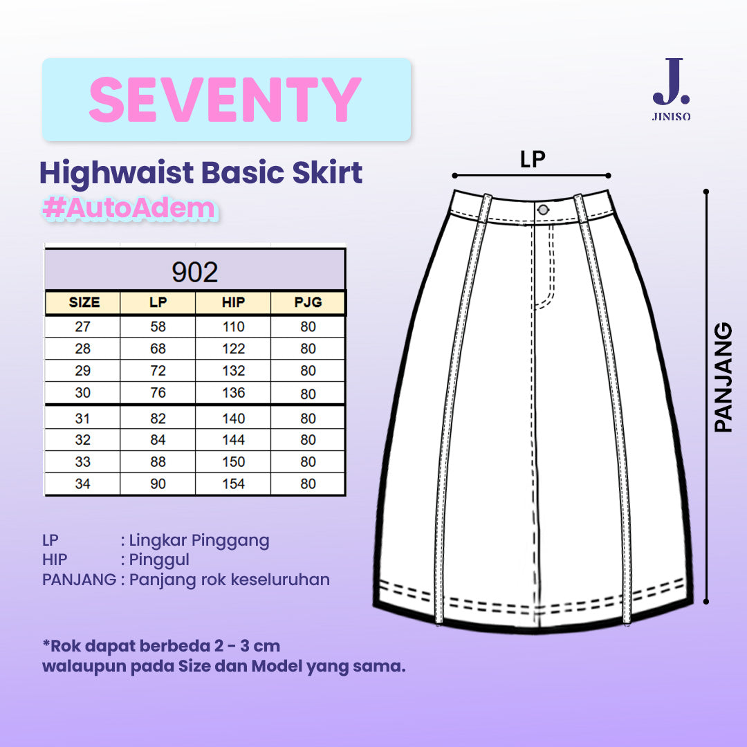 JINISO - Highwaist Rok A-Line Jeans Panjang 902 SEVENTY
