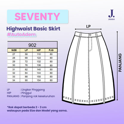 JINISO - Highwaist Rok A-Line Jeans Panjang 902 SEVENTY