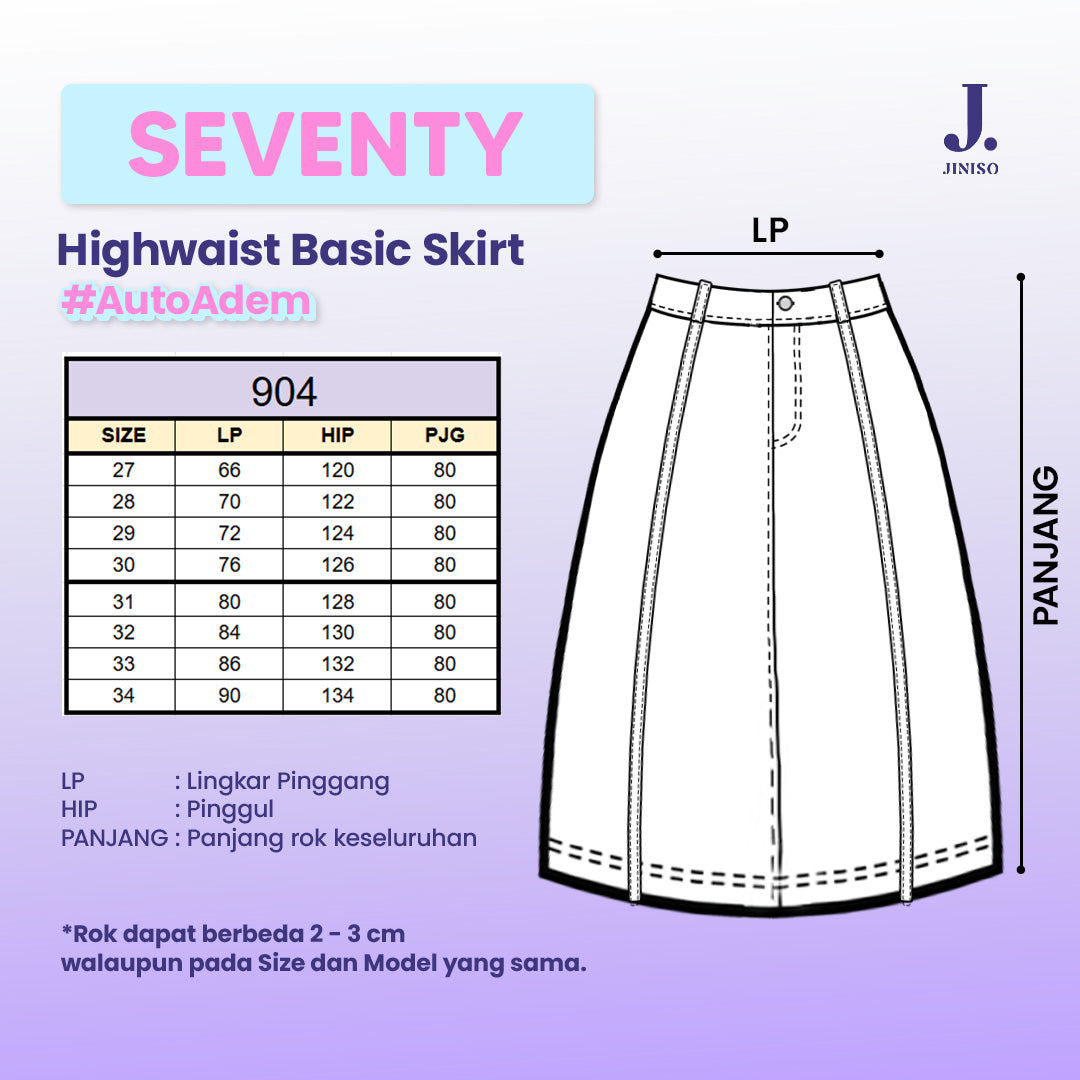 JINISO - Highwaist Rok A-Line Jeans Panjang 904 SEVENTY