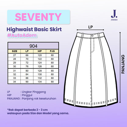 JINISO - Highwaist Rok A-Line Jeans Panjang 904 SEVENTY