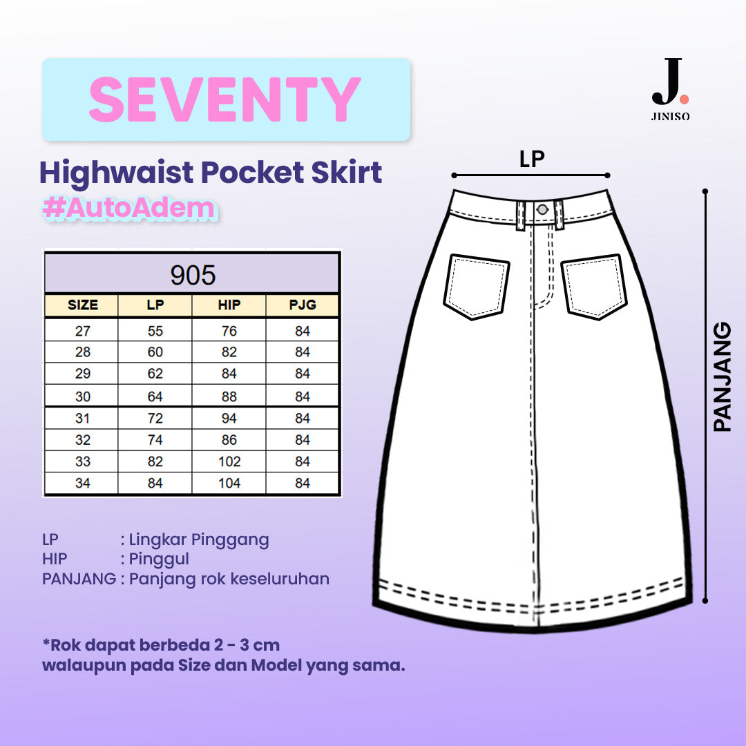 JINISO - Highwaist Rok Mermaid Jeans Panjang 905 SEVENTY