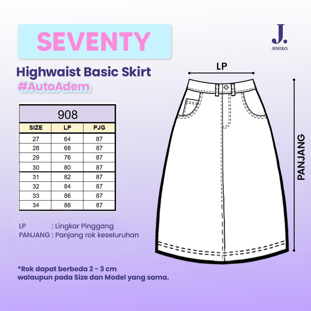 JINISO - Highwaist Rok Ashley Jeans Panjang 908 SEVENTY