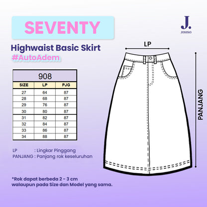 JINISO - Highwaist Rok Ashley Jeans Panjang 908 SEVENTY